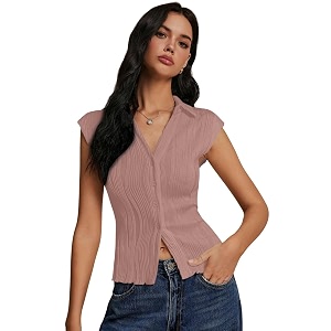 GRECIILOOKS Korean Tees for Women Tops