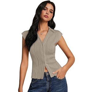 GRECIILOOKS Korean Tees for Women Tops