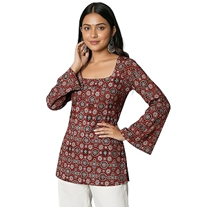 GRECIILOOKS Short Kurti for Women Floral