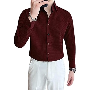 GRECIILOOKS Mens Shirt Formal Button Down