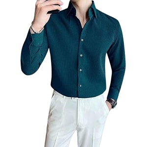 GRECIILOOKS Mens Shirt Formal Button Down