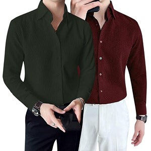 GRECIILOOKS Mens Shirt Formal Button Down
