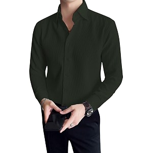 GRECIILOOKS Mens Shirt Formal Button Down