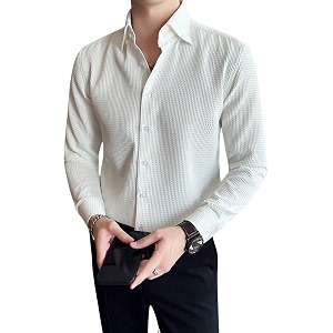 GRECIILOOKS Mens Shirt Formal Button Down