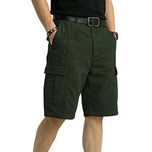 GRECIILOOKS MenS Cotton Cargo Shorts Lightweight Half