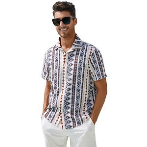 GRECIILOOKS Printed Regular Fit Shirt for Mens