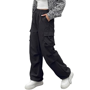 GRECIILOOKS Womens Cargo PantsTrousers High Waist Cotton