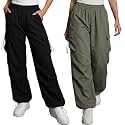 GRECIILOOKS Women39s Cargo PantsTrousers High Waist Cotton