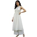 GRECIILOOKS Women Ethnic Sleeveless Straight Fit Kurti