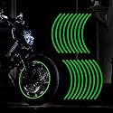 (Green) 18pcs - 16"-19" Reflective Wheel Rim Stripe Decal for Motorcycle Wheels Car Cycling Bike Bicycle Night Reflective Safety Decoration Stripe Sticker Compatible with E-Valia