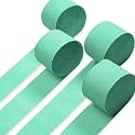 PartyWoo Mint Crepe Paper Streamers 4pcs 328 FT Green Streamers