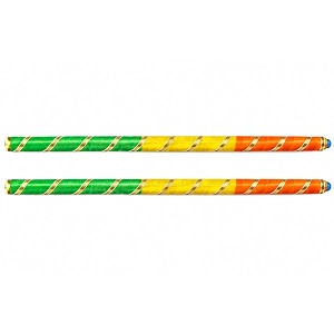 Green White Floral Dandiya Sticks with
