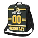 Green Bay Lunch Box Lunch Bag Custom Any Name and Number Adjustable Strap Sport Insulated Lunch Bags Personalized Gifts for Men Women