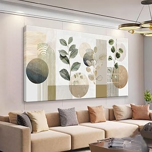 Green Boho Wall Art Minimalist Canvas Green