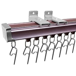 aluminum deluxe silent channel curtain track for windowdooroffice wall fit complete accessories set with runnershooksendcapswall bracketsscrewsampwallplugs rose gold color25 feet