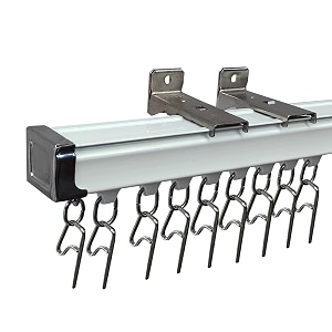 aluminum deluxe silent channel curtain track for windowdooroffice wall fit complete accessories set with runnershooksendcapswall bracketsscrewsampwallplugs white color2 feet