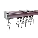 Aluminum Deluxe Silent Channel Curtain Track for Window/Door/Office Ceiling Fit, Complete Accessories With Runners,Hooks,EndCaps,Wall Brackets,Screws&amp;WallPlugs (Rose Gold Color,4.5 Feet)