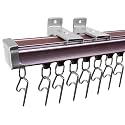 Aluminum Deluxe Silent Channel Curtain Track for Window/Door/Office Ceiling Fit, Complete Accessories Set With Runners,Hooks,EndCaps,Wall Brackets,Screws&WallPlugs (Grey Color,3.5 Feet)