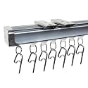 Aluminum Deluxe Silent Channel Curtain Track for Window/Door/Office Ceiling Fit, Complete Accessories Set with Runners,Hooks,EndCaps,Wall Brackets,Screws&amp;WallPlugs (Grey Color,3 Feet)