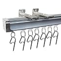 Aluminum Deluxe Silent Channel Curtain Track for Window/Door/Office Wall Fit, Complete Accessories Set With Runners,Hooks,EndCaps,Wall Brackets,Screws&amp;WallPlugs (Grey Color,4.5 Feet)