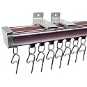 Aluminum Deluxe Silent Channel Curtain Track for Window/Door/Office Wall Fit, Complete Accessories Set With Runners,Hooks,EndCaps,Wall Brackets,Screws&amp;WallPlugs (Rose Gold Color,2 Feet)