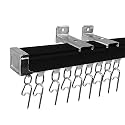 Aluminum Deluxe Silent Channel Curtain Track for Window/Door/Office Wall Fit, Complete Accessories Set With Runners,Hooks,EndCaps,Wall Brackets,Screws&amp;WallPlugs (Black Color,2 Feet)