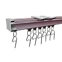 Aluminum Deluxe Silent Channel Curtain Track for Window/Door/Office Ceiling Fit, Complete Accessories Set With Runners,Hooks,EndCaps,Wall Brackets,Screws&amp;WallPlugs (Rose Gold Color,2 Feet)