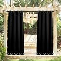Green Decor - Polyester Waterproof &amp; Sun Blockage Curtains with Top &amp; Bottom SS Eyelet Ideal Used for Outdoor Balcony &amp; Indoor Suitable for Door(Color-Black,Size-4.5X11.5 Feet)(Pack of 1 Pcs)