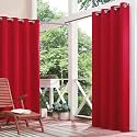 Polyester Waterproof & Sun Blockage Curtains with Top Stainless Steel Eyelet Ideal Used for Outdoor Balcony & Indoor Suitable for Door(Color-Red,Size -4.5X9 Feet)(Pack of 2Pcs)