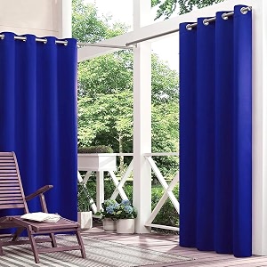 polyester waterproof rain amp sunblockage curtains with top ss eyelet ideal used for outdoor balcony amp indoor suitable for doorcolor-royal bluesize -45x8 feetpack of 2pcs