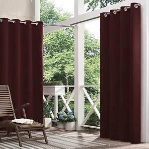 polyester waterproof rain amp sun blockage curtains with top ss eyelet ideal used for outdoor balcony amp indoor suitable for doorcolor-coffeesize -45x75 feetpack of 2pcs