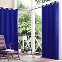 Polyester Waterproof Rain &amp; SunBlockage Curtains with Top SS Eyelet Ideal Used for Outdoor Balcony &amp; Indoor Suitable for Door(Color-Royal Blue,Size -4.5X7.5 Feet)(Pack of 2Pcs)