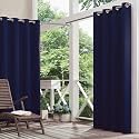 Polyester Waterproof Rain &amp; Sun Blockage Curtains with Top SS Eyelet Ideal Used for Outdoor Balcony &amp; Indoor Suitable for Door(Color-Navy Blue,Size -4.5X6.5 Feet)(Pack of 2Pcs)