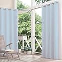 Polyester Waterproof Rain &amp; Sun Blockage Curtains with Top SS Eyelet Ideal Used for Outdoor Balcony &amp; Indoor Suitable for Door(Color-Sky Blue,Size -4.5X12 Feet)(Pack of 2Pcs)