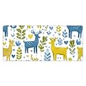 Green Deer Cudweed Extended Gaming Mouse Pad, with Stitched Edges Large Mouse Pad Desk Protector, Rubber Base Mousepad Keyboard Mouses Mat for Work Game Office Home- 32" X 12" Inch