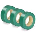 Green Electrical Tape, UL Approved, 0.7in x 33ft, 3 Pack