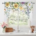 Green Eucalyptus Leaves Swag Valance Curtains for Windows, 36x56 in