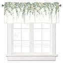 Green Eucalyptus Leaves Valances for Windows Short Curtains 42x12 Inch