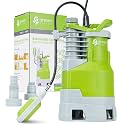 Green Expert 1.5HP Submersible Sump Pump High Flow 5000GPH 25ft Power Cord Manual Automatic On/Off for Water Removal from Basement Sump Pit Pools Hot Tub Spas Garden Pond