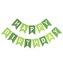 Green Happy Birthday Banner Sign Green Bunting Banner Garland for Kids Girls Baby 1st Tea Party Decorations Bunting Flag Party Supplies