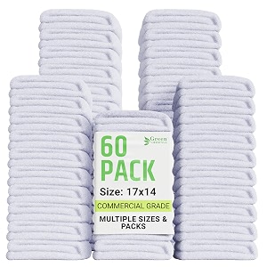 GREEN LIFESTYLE 60-Pack Cotton Wash Cloths -
