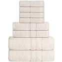 GREEN LIFESTYLE Luxury 8-Piece 100% American Combed Cotton Towel Set Includes 2 Extra Large Bath Towels, 2 Hand Towels, and 4 Washcloths Ringspun Cotton is Extra Absorbent and Super Soft (Vanilla)