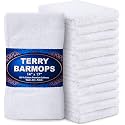GREEN LIFESTYLE Terry Bar Mops 14" x 17" 12 Pack - Cotton Bar Towels, Kitchen Towels, Cleaning Rags, Absorbent Terry Cloth Towels for Restaurant, Bar, Kitchen and Home Use (White)