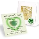 Green Lucky Heart Pocket Stone with Cards and Box, Aventurine Heart Crystal Good Luck Gift, Pocket Hug Stone for New Beginnings, Encouragement Gift for Women Friends Coworkers, St Patricks Day Gifts