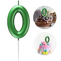 Green Number 0 Candle Happy Birthday 3D Number Candles for Birthday Cake Party Decoration Wedding Anniversary Celebration Supplies