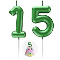 Green Number 0 Candle Happy Birthday 3D Number Candles for Birthday Cake Party Decoration Wedding Anniversary Celebration Supplies