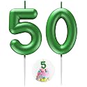 Green Number 50 Candle Happy Birthday 3D Number Candles for Birthday Cake Party Decoration Wedding Anniversary Celebration Supplies