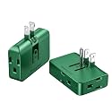 ETwinCoo Green Outlet Splitter 3 Prong 2 Pack