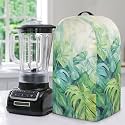 Green Palm Leaf Print Blender Dust Cover for Home Kitchen Small Appliance Decor, Anti Fingerprint Oil-proof Dust Protection Stand Mixer Cover Juicer Cover 9.4 x 7.2 x 15.9 inch