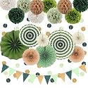 23Pcs Sage Green Party Decoration Kit for Birthday Bachelorette Baby Shower
